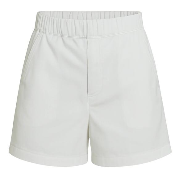 SECULAR Parker High Waist Denim Shorts White S Pull-on Pocket Cotton Minimalist - Picture 2 of 6